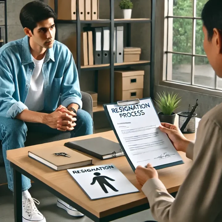 A_professional_office_scene_resignation_casual_clothing